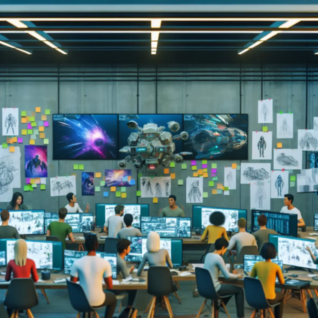 Zespół deweloperski omawiający projekt jednostek