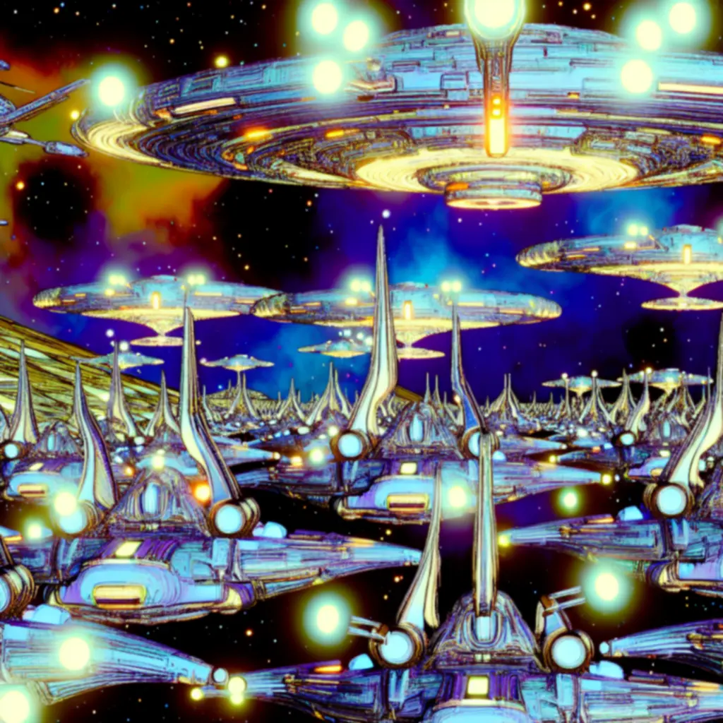 Flota Protoss przygotowująca się do ataku