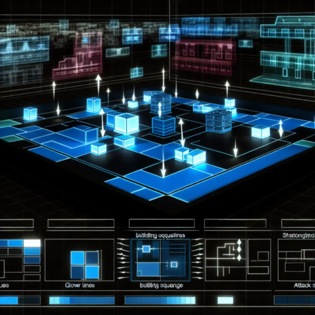 Schemat build order z zaznaczonymi momentami ataku